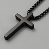 Stainless Steel Cross Pendant Necklace with Box Chains NJEW-WH0016-48EB-1