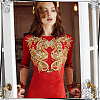 Flower Pattern Polyester Applques PATC-WH0023-84-5