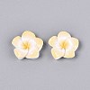 Plumeria Flower Opaque Resin Cabochons CRES-T025-30B-02-2