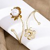 Lotus Alloy Arm Cuff Bangles for Girl Women LS-AJEW-A063-01J-G-1