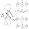 20Pcs Alloy Chemistry Theme Keychains KEYC-SC00037-1
