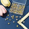 120Pcs 2 Colors Brass Crystal Rhinestone Spacer Beads RB-FS0001-06-7