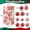 60Pcs 10 Styles Christmas Printed Schima Wood European Beads WOOD-FS0002-48-4