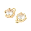 Brass Micro Pave Cubic Zirconia Charms KK-L208-10G-07-3