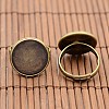 Vintage Brass Ring Components and Clear Glass Cabochons DIY-X0199-AB-NF-4