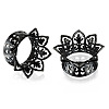 Hollow Out Flower Brass Alloy Ear Tunnels FS-WG7C815-01-1