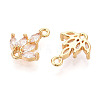Brass Pave Clear Cubic Zirconia Connector Charms X-KK-T078-03G-03-2