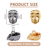 60Pcs 2 Colors Zinc Alloy Shank Buttons BUTT-FH0001-030-2