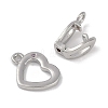 Heart Brass Fold Over Clasps FIND-U017-19P-2