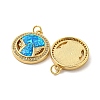 Brass Micro Pave Cubic Zirconia with Synthetic Opal Pendants KK-D096-05A-01-2