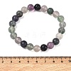 Natural Fluorite Round Beaded Stretch Bracelets GG-CBA12F1-02A-04-5