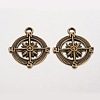Compass Tibetan Style Alloy Pendants PALLOY-K110-25AB-NR-1