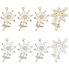 8Pcs 2 Colors Brass Micro Pave Clear Cubic Zirconia Pendants FIND-PH0021-01-1