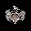 Natural Rose Quartz Heart Pendants KK-K331-01AS-06-4