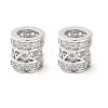 Brass Micro Pave Clear Cubic Zirconia Beads KK-U028-21P-2