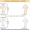 16Pcs 2 Colors 201 Stainless Steel Pendants STAS-DC0006-56-5