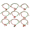 Christmas Theme Alloy Enamel & Imitation Austrian Crystal Charm Bracelets BJEW-JB10903-1