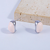 Pink Oval Brass Stud Earrings YG7650-2