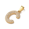 304 Stainless Steel Micro Pave Clear Cubic Zirconia Pendants CU-CBA703A-05G-C-2