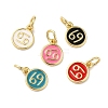 Real 18K Gold Plated Brass Enamel Charms KK-L216-001G-B-1