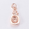 Brass Micro Pave Cubic Zirconia Charms ZIRC-E135-32RG-2