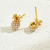 Elegant Pineapple Brass Stud Earrings DF3598-3