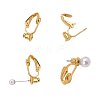 Brass Clip-on Earring Converters Findings KK-Q115-G-NF-4