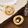 304 Stainless Steel Oval Stud Earrings STAS-Z112-11G-2