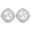 Cubic Zirconia Rhombus Stud Earrings EJEW-I304-15P-2