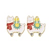 Christmas Theme Rack Plating Alloy Enamel Pendants PALLOY-O109-34LG-2