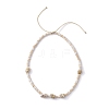Glass with Natural Sea Shell Beads Braided Necklaces NJEW-JN04837-4