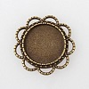 Vintage Hair Accessories Findings Tibetan Style Alloy Flower Cabochon Bezel Settings TIBE-M017-06AB-NF-1