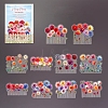 20pcs Flower PET Self-Adhesive Stickers PW-WG04A41-01-1