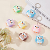 SUNNYCLUE 12Pcs 6 Colors PVC Cartoon Owl Doll Pendants KY-SC0001-64-5