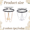 2Pcs 2 Colors Alloy Sexy Elastic Multilayer Tassel Butterfly Leg Chain AJEW-HY0002-21-2