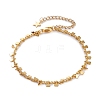 Brass Heart Charm Bracelets BJEW-JB05860-1
