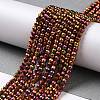 Electroplate Glass Beads Strands GLAA-H021-01B-FP10-3