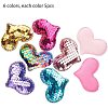 Glitter Sequins Fabric Heart Padded Patches DIY-PH0021-01-4