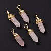 Natural Rose Quartz Pointed Pendants G-K329-52G-2