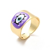 Enamel Horse Eye Open Cuff Rings RJEW-P042-01G-02-2