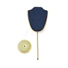 Bust Shaped Microfiber Necklace Display Stands with Golden Tone Aluminum Alloy Support ODIS-H006-01C-2