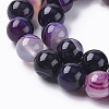 Natural Striped Agate/Banded Agate Beads Strands G-G582-4mm-52-3