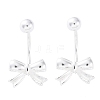 S999 Fine Silver Stud Earrings EJEW-F356-02S-2