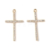 Brass Micro Pave Clear Cubic Zirconia Pendants KK-E068-VF238-2