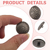 20Pcs 1-Hole Alloy Shank Buttons BUTT-GF0004-10B-5