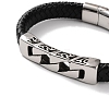 Men's Braided Black PU Leather Cord Bracelets BJEW-K243-22AS-2