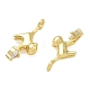 Brass Micro Pave Clear Cubic Zirconia Pendants KK-CBAD9DF-06G-2