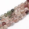 Natural Rutilated Quartz Beads Strands G-R445-6x8-38-1