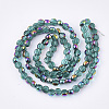 Electroplate Glass Beads Strands X-EGLA-S187-02F-2