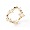 Glass Pearl Beads Finger Rings X1-RJEW-TA00005-4